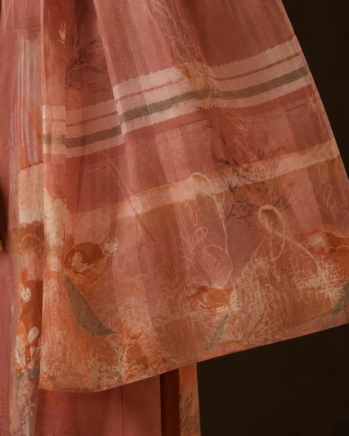 Clay Rosewood Muslin Abstract Print Suit Set