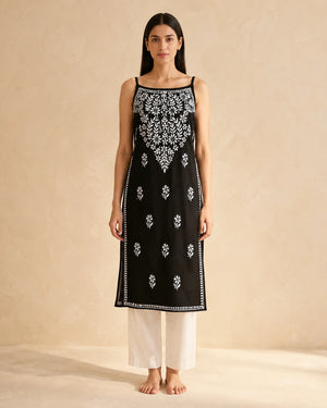 Black Chikankari Short Kurti