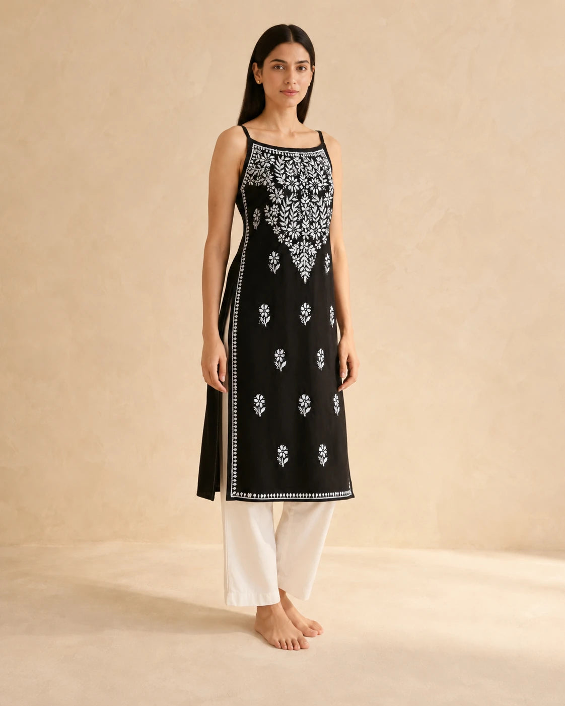 Black Chikankari Short Kurti