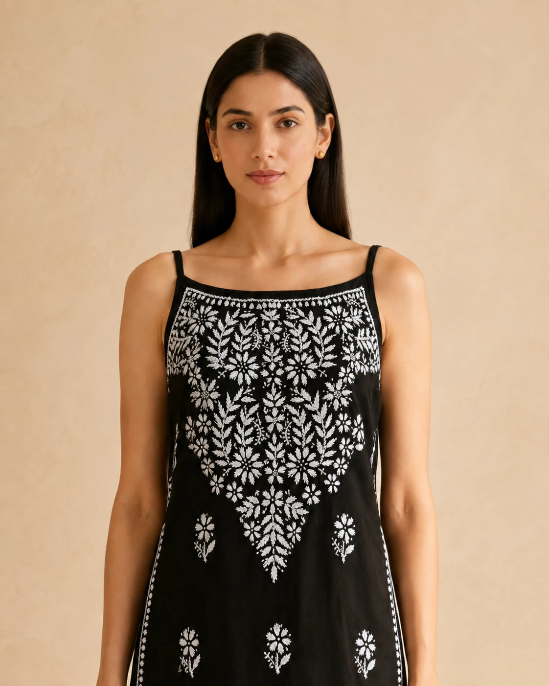 Black Chikankari Short Kurti