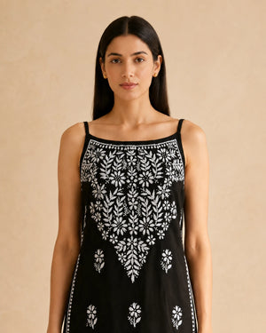 Black Chikankari Short Kurti