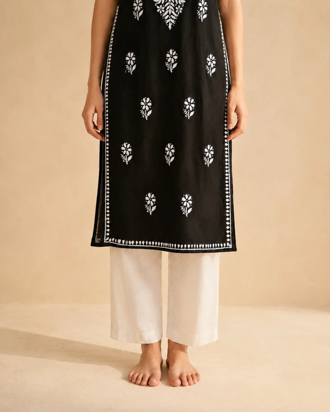 Black Chikankari Short Kurti