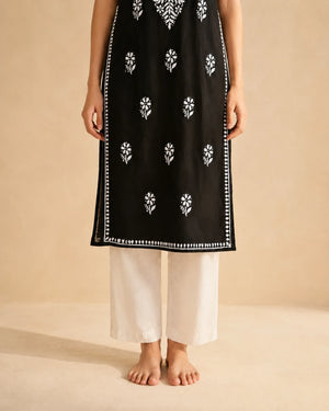 Black Chikankari Short Kurti