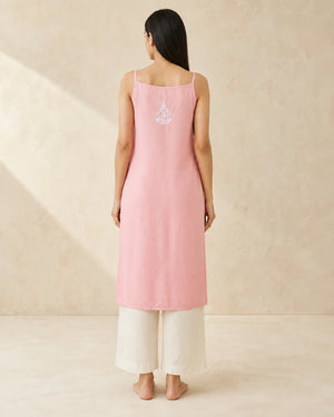 Pink Chikankari Short Kurti