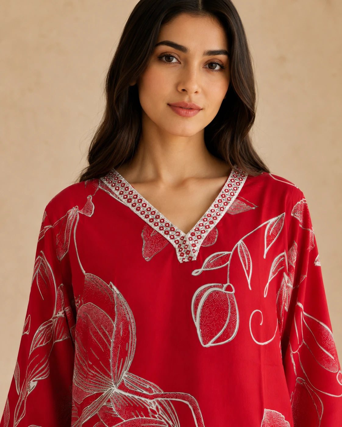 Pink Viscose Chikankari Long Kurti