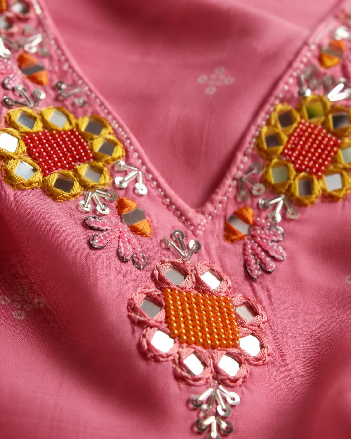 Pink Embroidered Suit Set with Dupatta